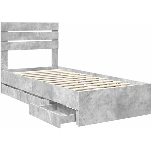  Krevetna konstrukcija s ladicama Betonski sivi 90 x 200 cm Siva 206 x 93 x 100 cm Slike