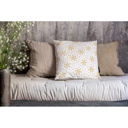 Butter Kings božićni pamučni ukrasni jastuk Golden Snowflakes, 50 x 50 cm Cijene