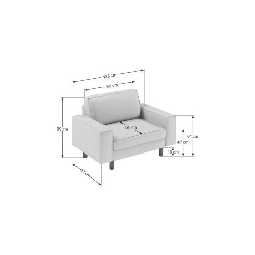 Atelier Del Sofa Fotelja Sparrow Loveseat, Krem Slike