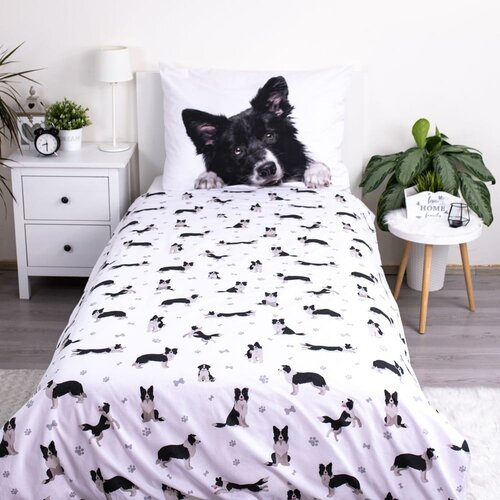 Jerry Fabrics Enojna bombažna otro&amp;scaron;ka posteljnina 140x200 cm Border Collie &amp;ndash; Slike