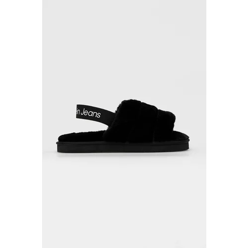 Calvin Klein Jeans Kućne papuče Home Slipper Fakefur Elastic boja: crna
