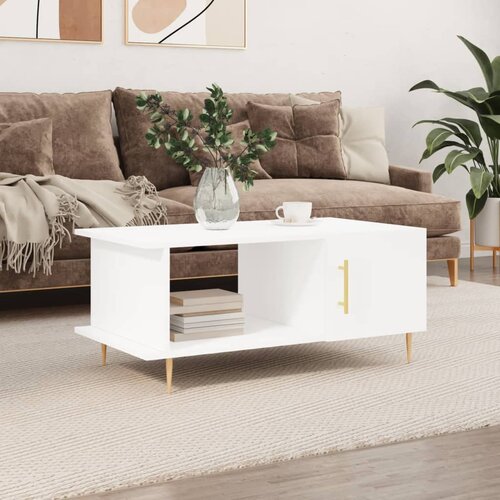 The Living Store Klubska mizica bela 90x50x40 inženirski les - Klubska Mizica, (21573620) Cene