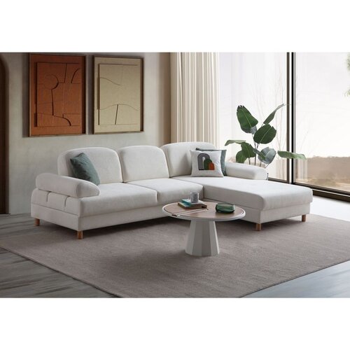 Atelier Del Sofa Aries Relax Right ugaona garnitura na razvlačenje 180 &amp;times; 280 cm, bela Slike