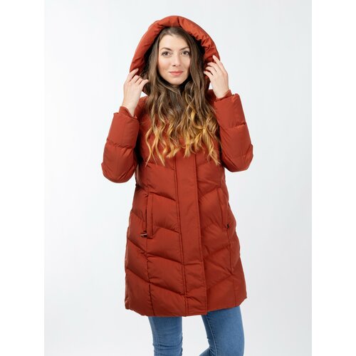 Glano Women's winter quilted jacket - orange Slike