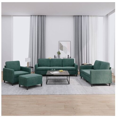 vidaXL 4-dijelni set sofa tamnozeleni baršunasti Cijene