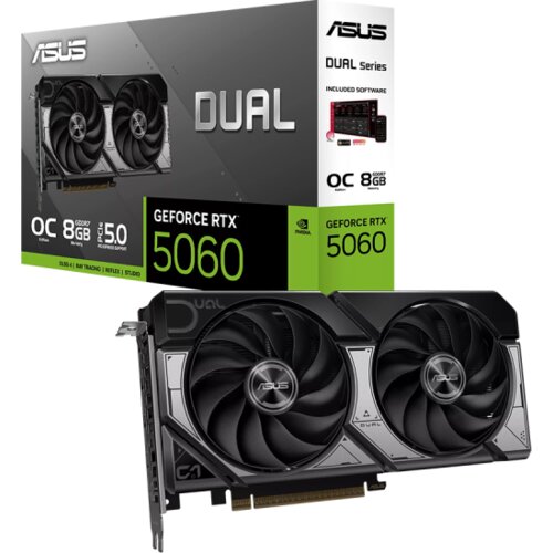Asus VGA DUAL-RTX5060-O8G 8GB GDDR7 OC, 128-bit, 3x DP, 1x HDMI Cijene