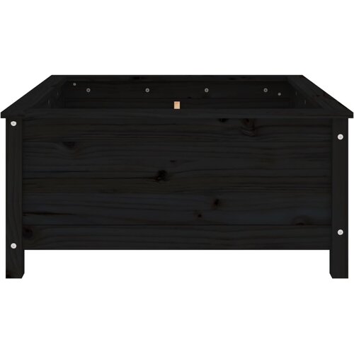  Vrtna sadilica crna 82,5 x 82,5 x 39 cm od masivne borovine Slike