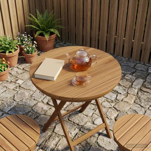  Gornji dio stola &amp;Oslash; 40 x 3 5 Kružni Čvrsto teak drvo Prirodna - &amp;Oslash; 40 cm Slike