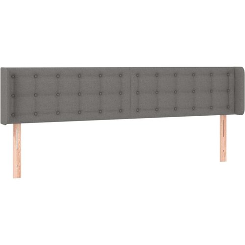  Uzglavlje tamnosivo 183x16x78/88 cm od tkanine Slike
