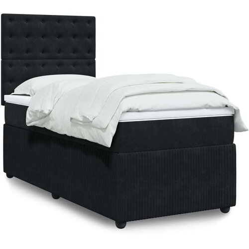 Box spring krevet s madracem crni 90x190 cm baršunasti Cijene