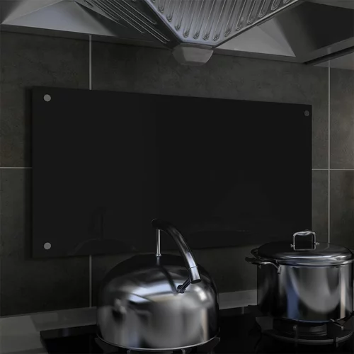 vidaXL Kuhinjska zaštita od prskanja crna 80 x 40 cm kaljeno staklo