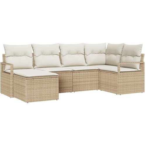  Set sofe 6 kom. Bež poliratan 232 x 122 x 85 cm Slike