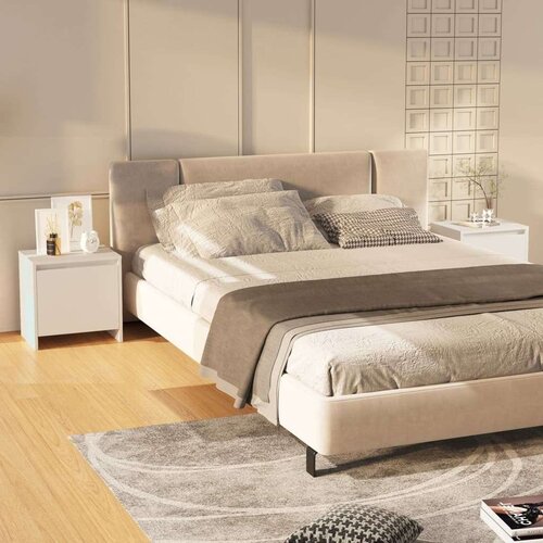 vidaXL Nočna omarica 2 kosa bela 45x34x44,5 cm iverna plo&scaron;ča Cene