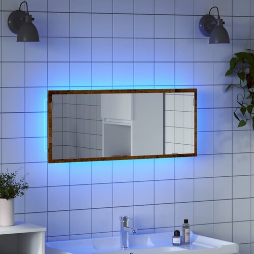 vidaXL LED kopalniško ogledalo starinski les 100x8,5x37 cm inž. les Cene