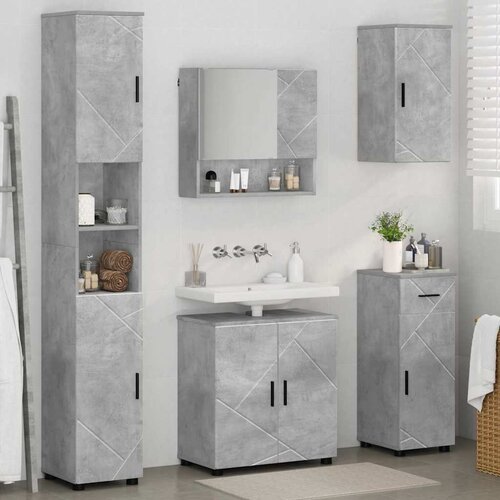  Set namje&amp;scaron;taja za kupaonicu s ladicama 5 pcs Betonski sivi Slike