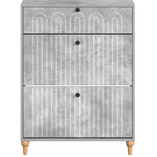  Ormar za cipele ALKMAAR 78 x 24 x 103 cm Konstruirano drvo - Betonska siva Slike