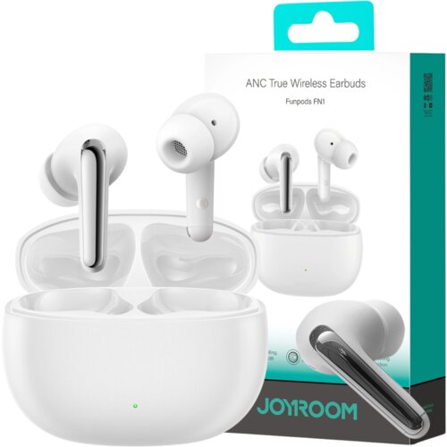 Joyroom SŁUCHAWKI FUNPODS JR-FN1 BEZPRZEWODOWE DOUSZNE TWS BLUETOOTH 5.4 ANC ENC - BIAŁE, (21911727) Cene