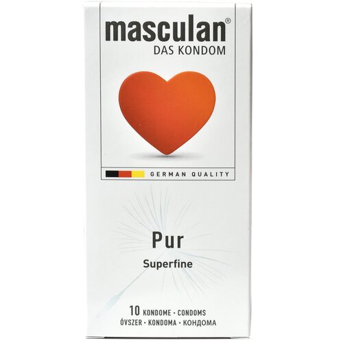M.P.I.Pharmaceutica Masculan Pur superfini kristalno tanki kondomi pakovanje od 10 kondoma Slike