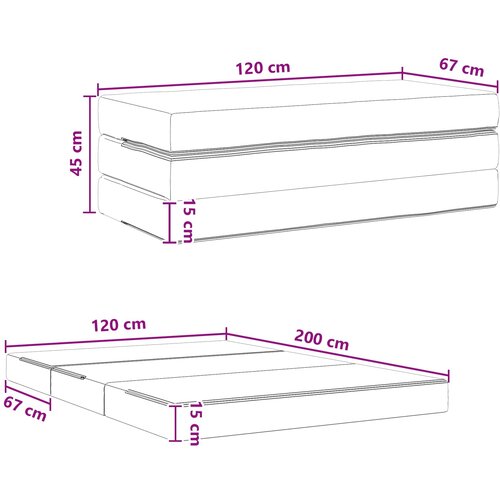 SOFA na razvlačenje 120 x 67 x 45 cm Plava Slike
