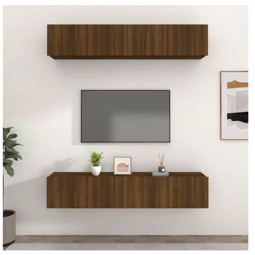  TV omarica 4 kosi rjavi hrast 80x30x30 inženirski les