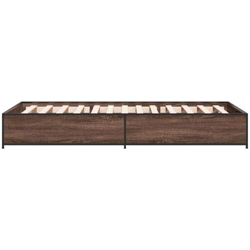VidaXL Okvir za krevet smeđi hrast 90x190 cm konstruirano drvo i metal Slike