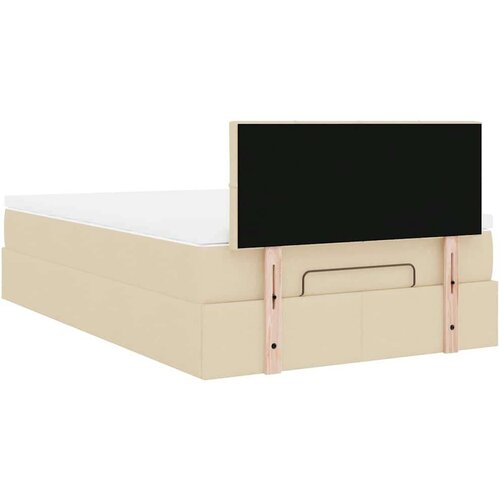 vidaXL Otomanski posteljni okvir z vzmetnico krem 120x190 cm blago, (21609002) Cene