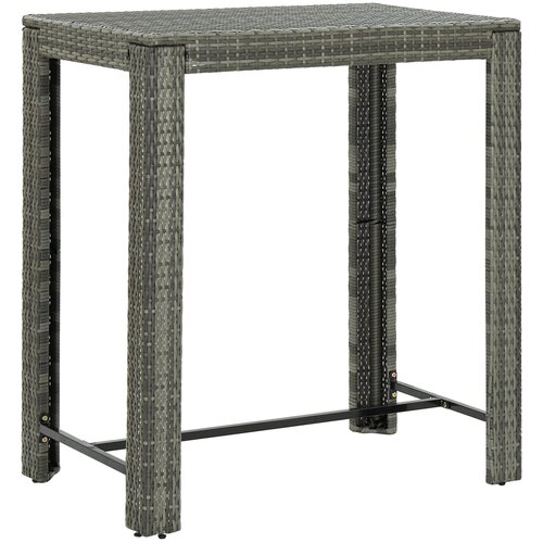 vidaXL Vrtna barska miza siva 100x60,5x110,5 cm poli ratan, (20665909) Cene
