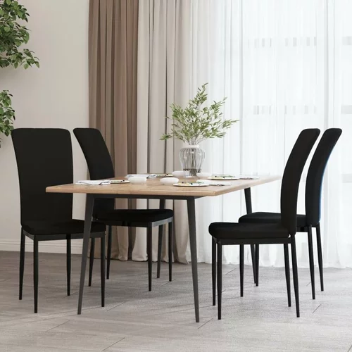  Jedilni stoli 4 kosi črn žamet, (20701142)