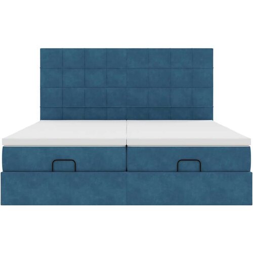 VidaXL otomanski okvir kreveta s madracima plavi 180x200cm bar&amp;scaron;unasti Slike