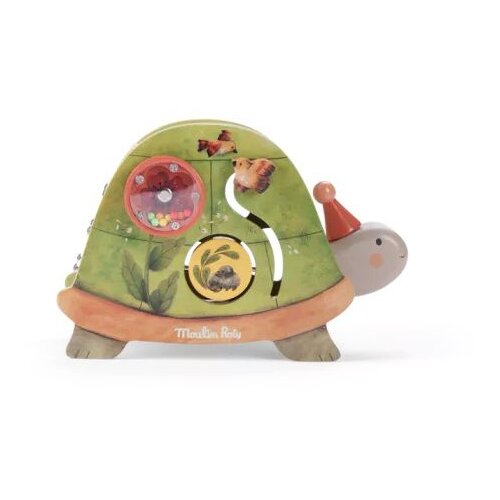 Moulin Roty Drvena igračka sa aktivnostima kornjača - Trois Petits Lapins Slike