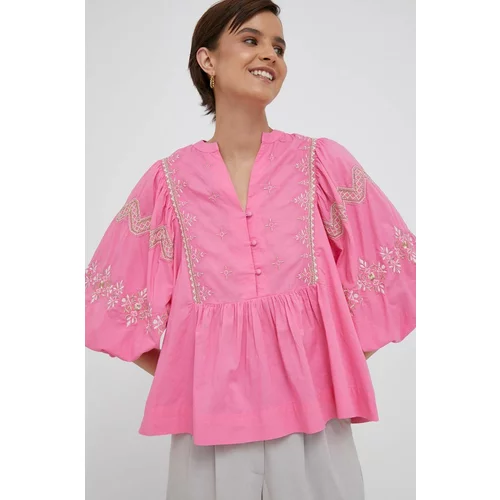 Rich & Royal Pamučna majica za žene, boja: ružičasta, s aplikacijom