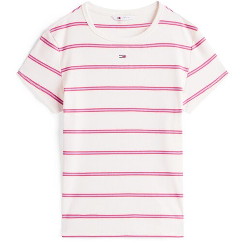 Tommy Jeans Majica 'ESSENTIAL' mornarska / svetlo modra / roza / bela Cene