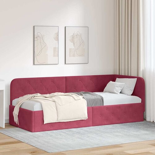vidaXL kutni okvir kreveta vinska crvena 80 x 200 cm bar&scaron;un Cijene