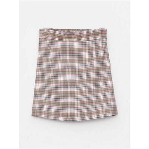 LC Waikiki Girls' Elastic Waist Plaid Gabardine Skirt Cene