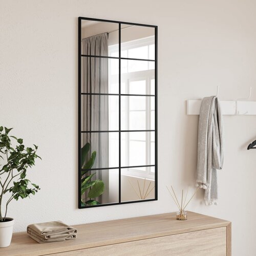 VidaXL Zidno ogledalo crno 50 x 100 cm pravokutno željezno Slike