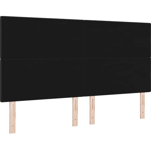  LED glava kreveta S LED lampica Crna 180 cm Poliester Slike