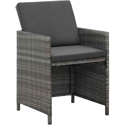  5-dijelni vrtni blagovaonski set od poliratana sivi Siva 109 cm table length Slike
