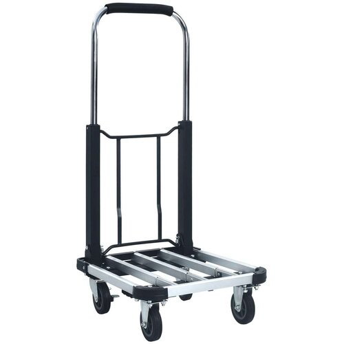 vidaXL Zložljiv transportni voziček 150 kg aluminij srebrn Cene