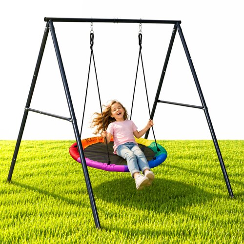 ECO TOYS vrtna dječja ljuljačka &amp;bdquo; gnijezdo&amp;rdquo; 100 cm s čeličnim okvirom Slike