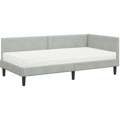  Kutni krevetni okvir s madracem Ostalo 2 pcs Svjetlosiva Bar&amp;scaron;un Slike