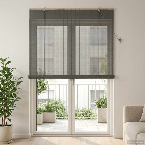 Rolo zavjesa Siva 160 x 220 cm Bambus Cijene
