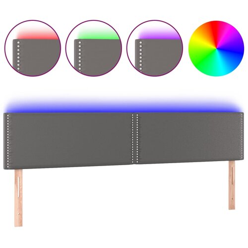 Maison Chic led posteljno vzglavje - vzglavna omarica - nočna omarica sivo 180x5x78/88 cm umetno usnje, (21712449) Slike