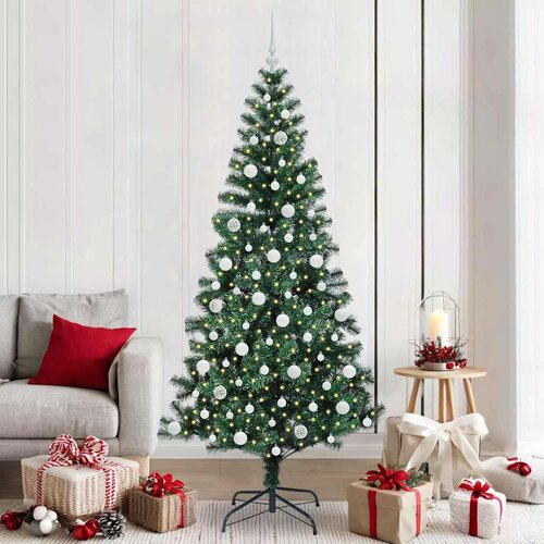 vidaXL Umjetna preddekorirana božićna jelka med 300 LED Zelena 210 cm Cene