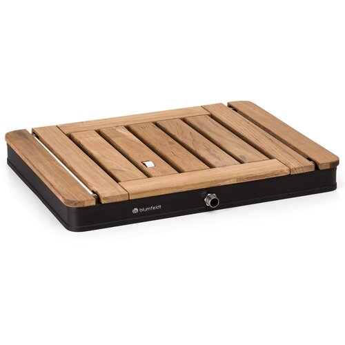 Blumfeldt Sumatra Teak SQ, vrtni tu&amp;scaron;, aluminij, tikovina, ručka Slike