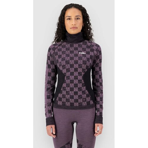 Mons Royale Ascender Merino Mock Neck Funkcijska majica mauve / black Slike