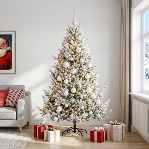  Umjetno božićno drvce s kuglicom 210 cm 300 LED lampica Slike