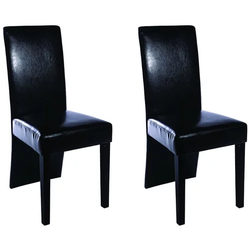  Blagovaonske stolice od umjetne kože 2 kom crne