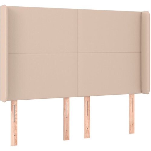  Krevet box spring madrac LED cappuccino 140x190cm umjetna koža Slike
