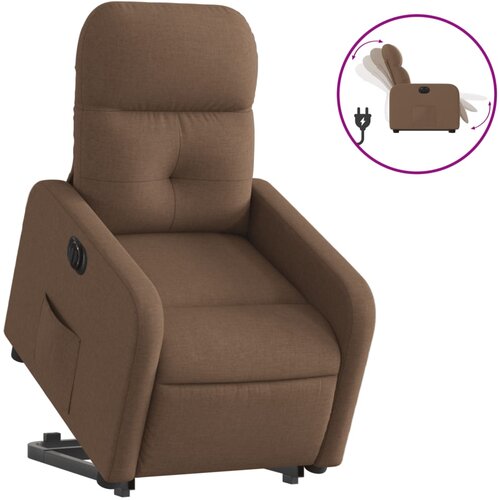 Maison Chic Električni naslanjač - Relax naslanjač s funkcijo vstajanja rjavo blago, (22061682) Cene