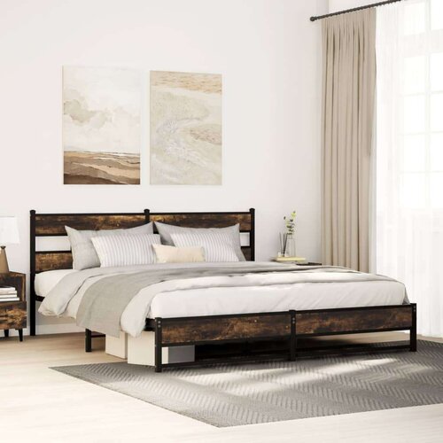 vidaXL metalni okvir kreveta bez madraca boja hrasta 180x200 cm Cijene